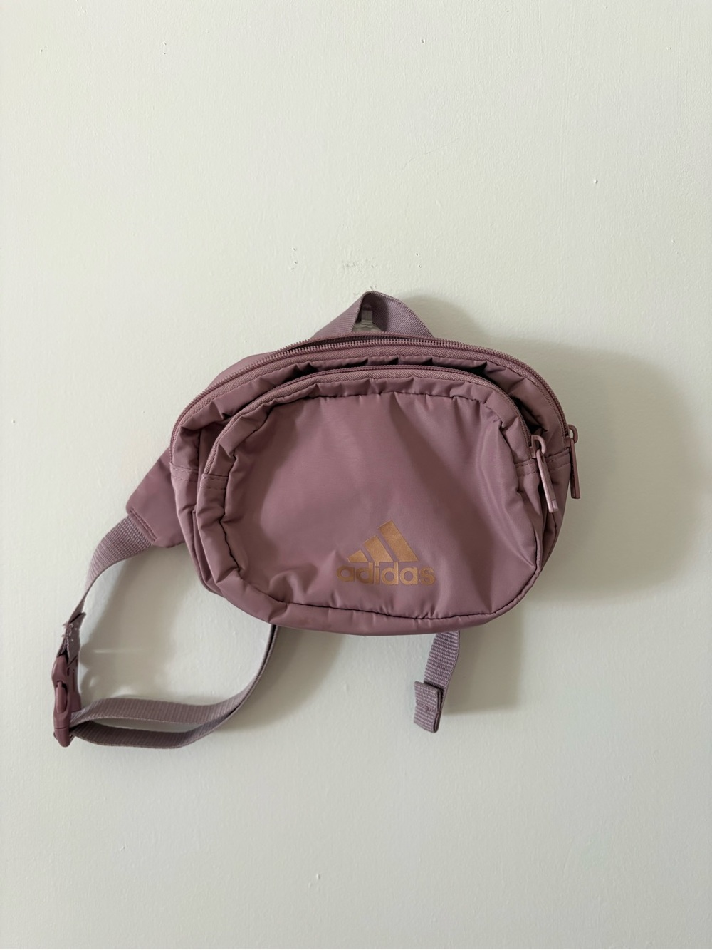 adidas Lavender Crossbody Fanny Pack with Gold Logo